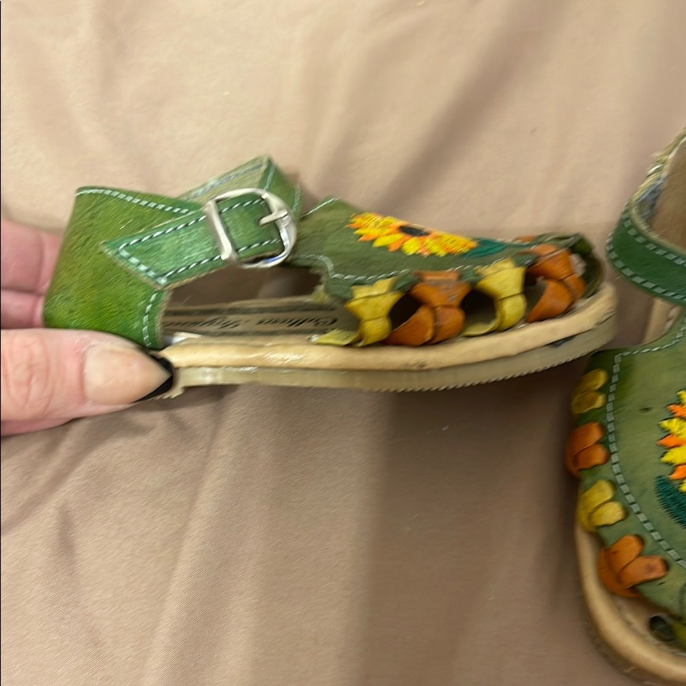 Green Sunflower Kids Mexican Sandals - Picture 4 of 4